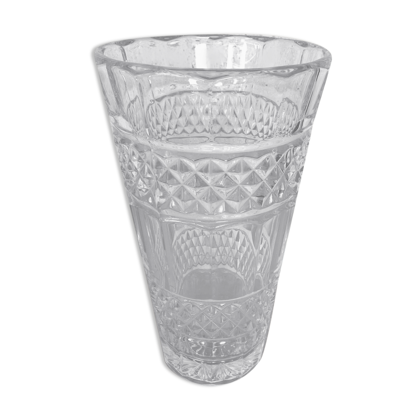 Vase vintage en verre moulé