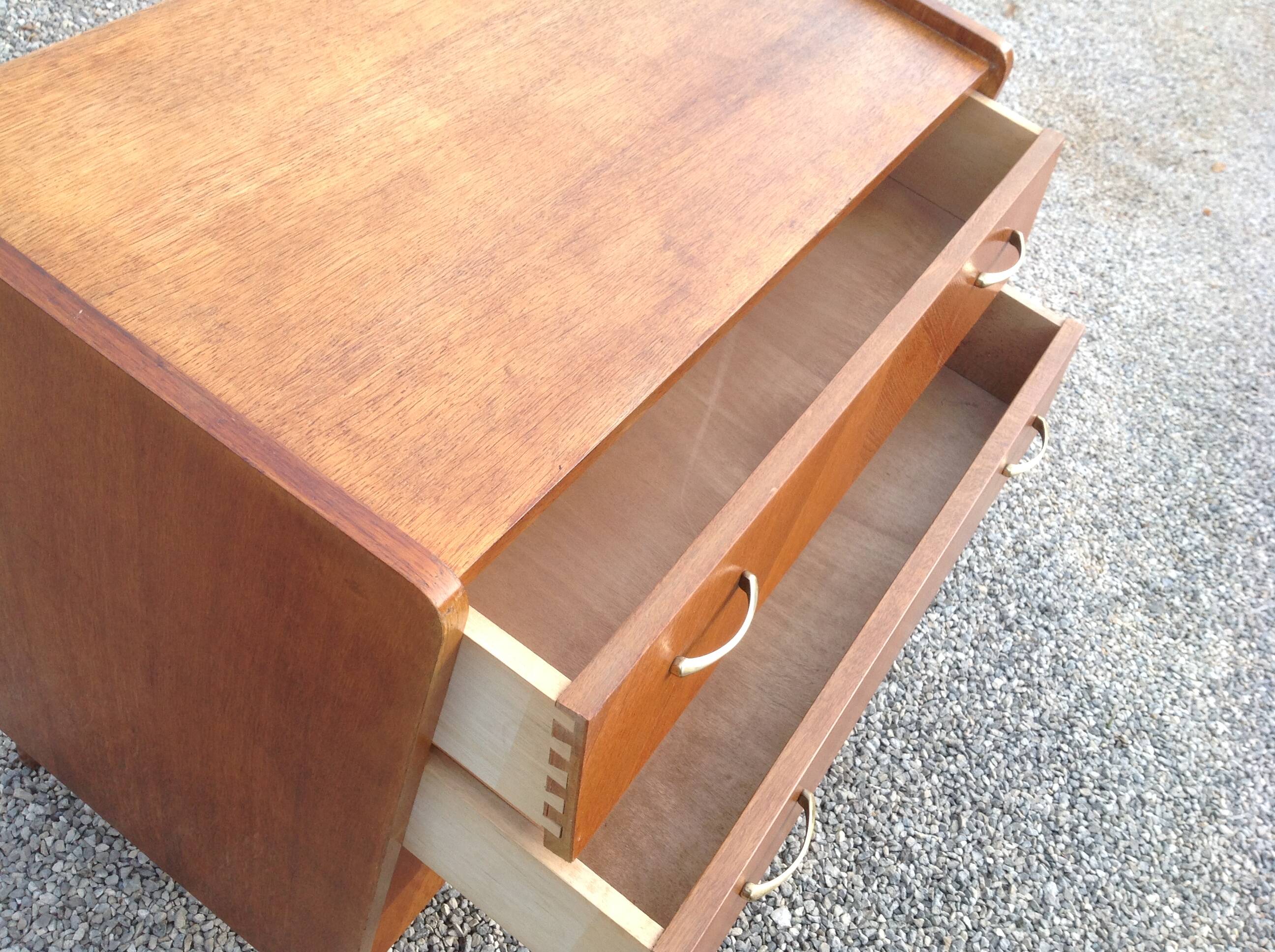 Vintage chest of drawers from the 60s with compass feet