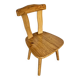 Vintage Brutalist Wooden Bistro Chair #E036