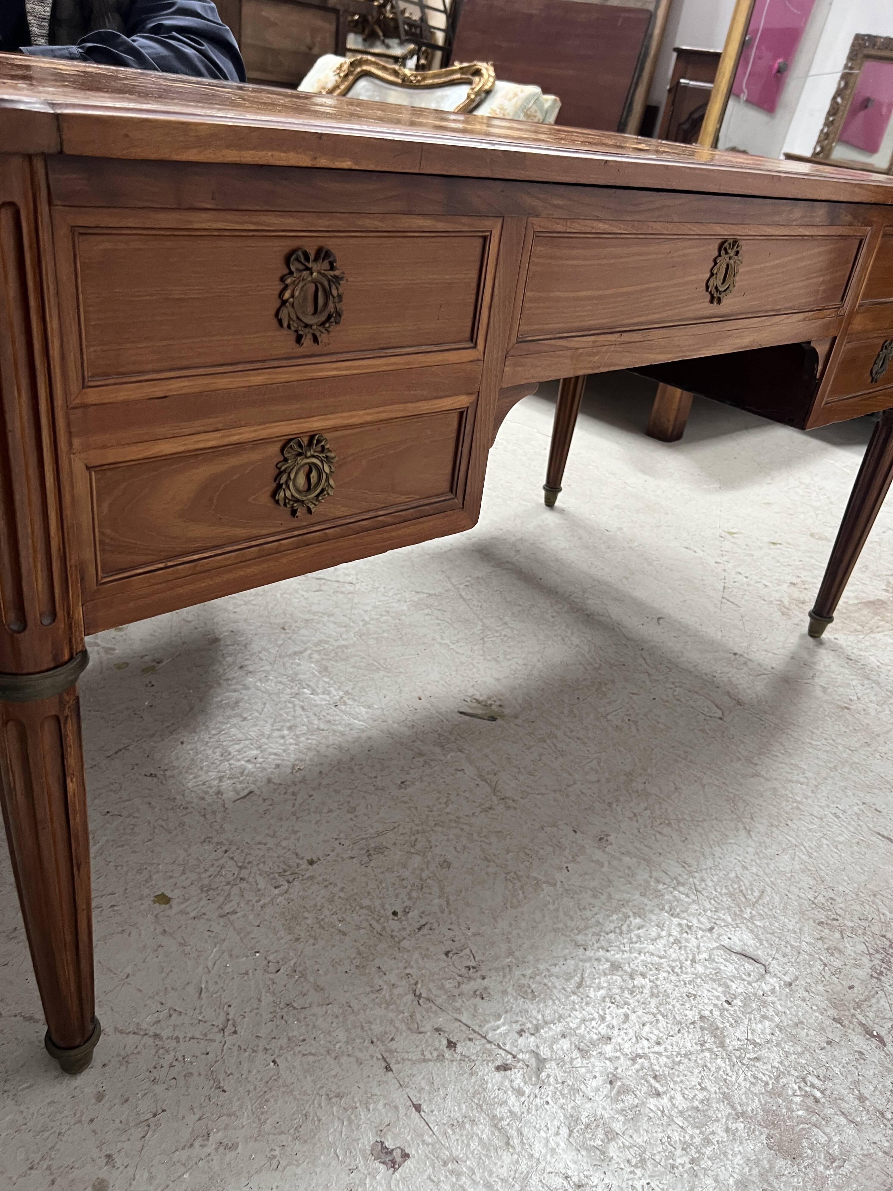 Louis XVI style walnut desk from the late 19th century.