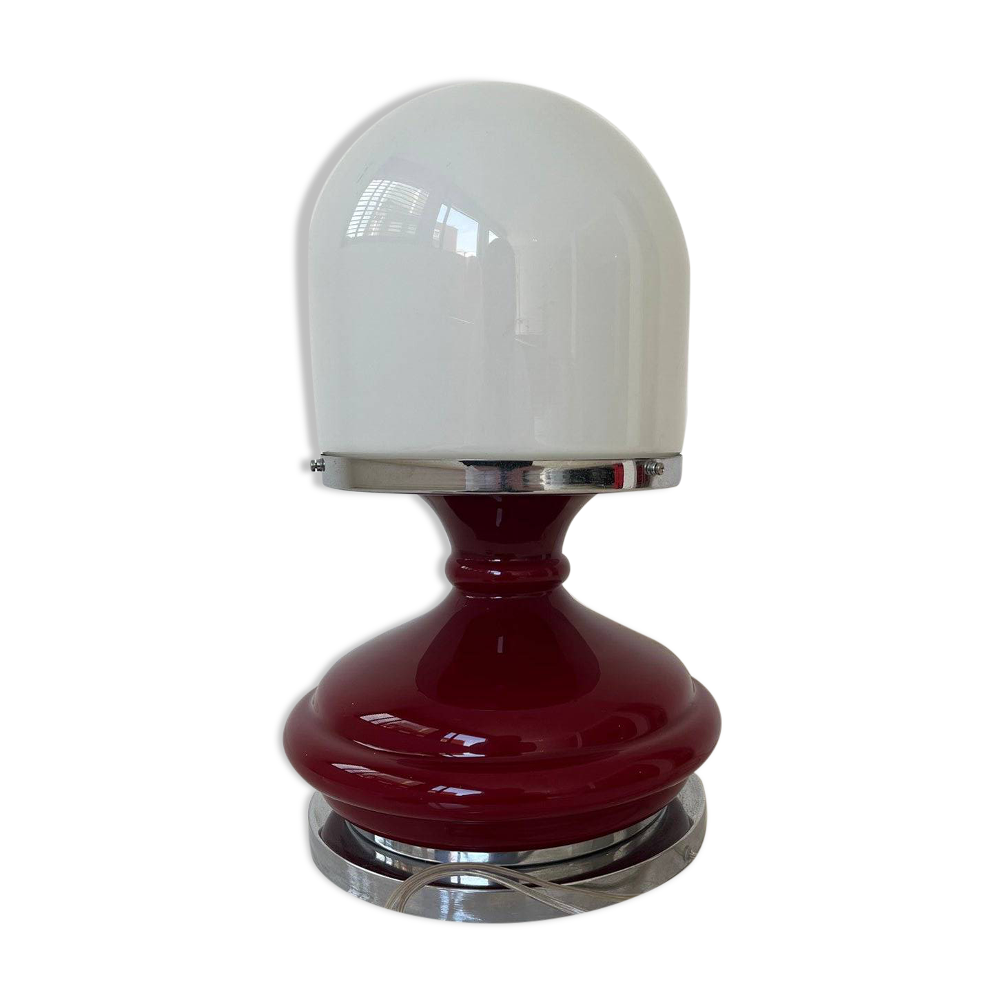 Red plastic table lamp