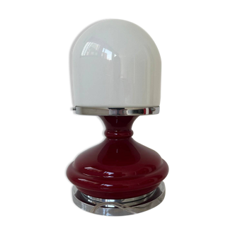 Red plastic table lamp