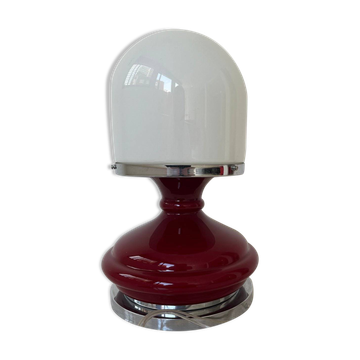Red plastic table lamp