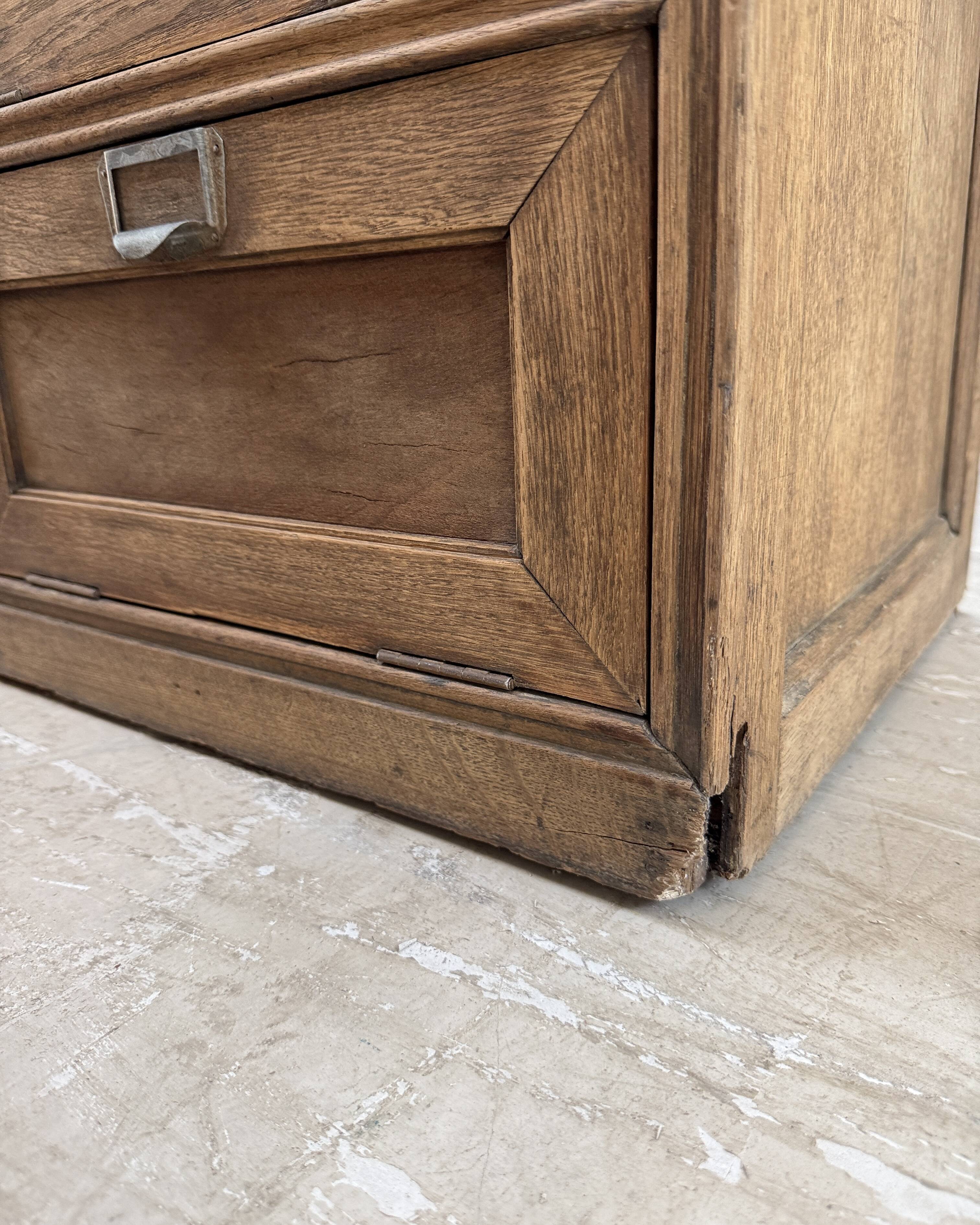 Renovated oak notary's office furniture.