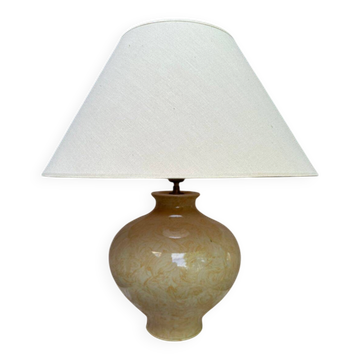 Vintage table lamp in yellow ceramic Nil LPE PM France