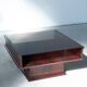 Vintage Mahogany Coffee Table with Glass Top – 1970s