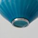 Blue glass ceiling light with a chrome frame, 1960s, Germany.