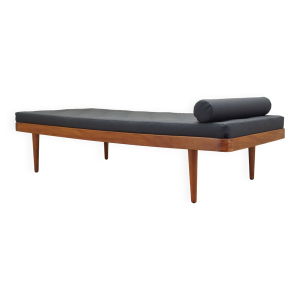 Lit de jour en teck, design danois, années 1970, production : Danemark