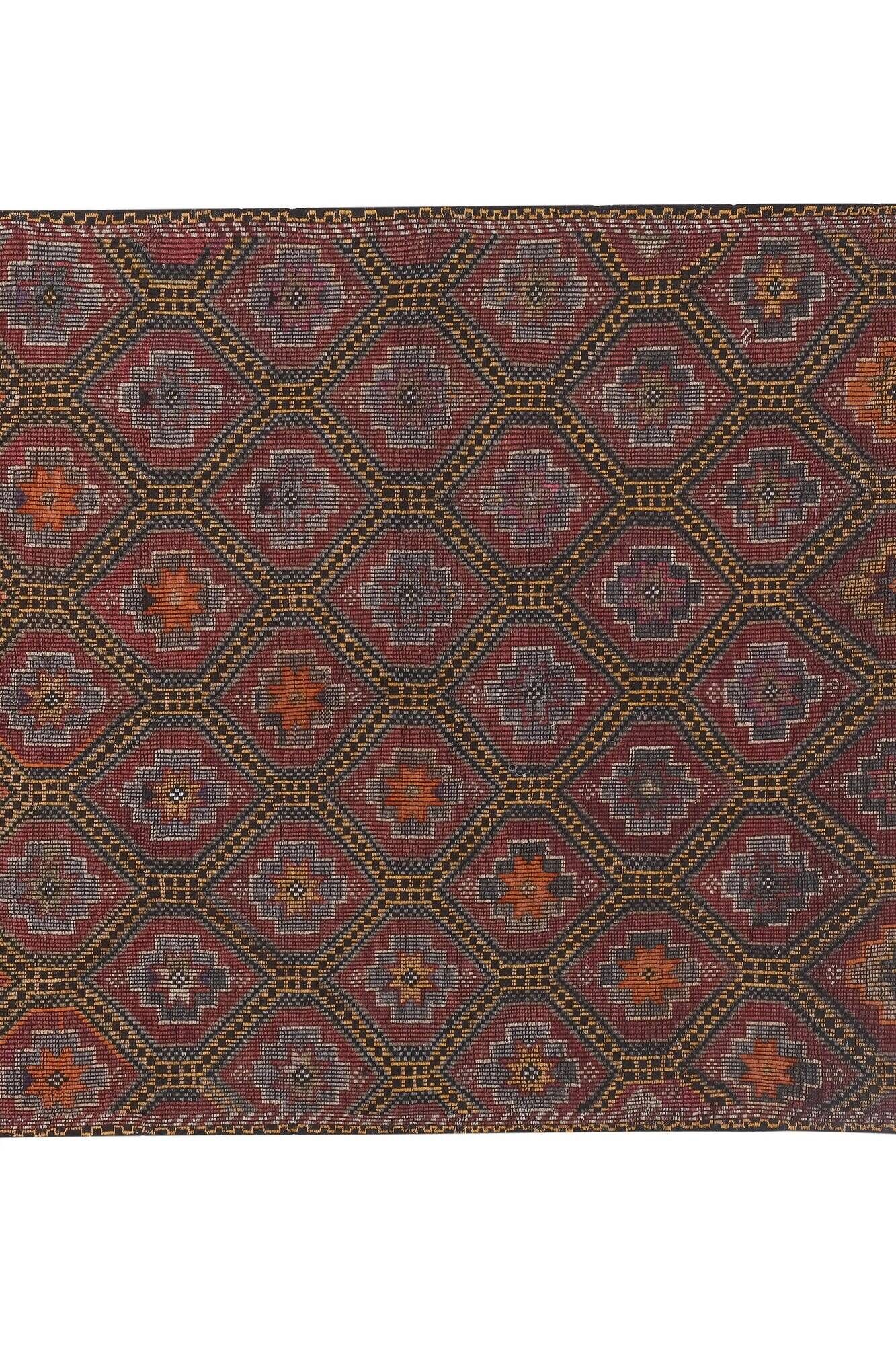 Vintage Turkish kilim handwoven 194x245 cm