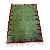 Traditional handmade pure wool rug, green, size 150 x 250 cm