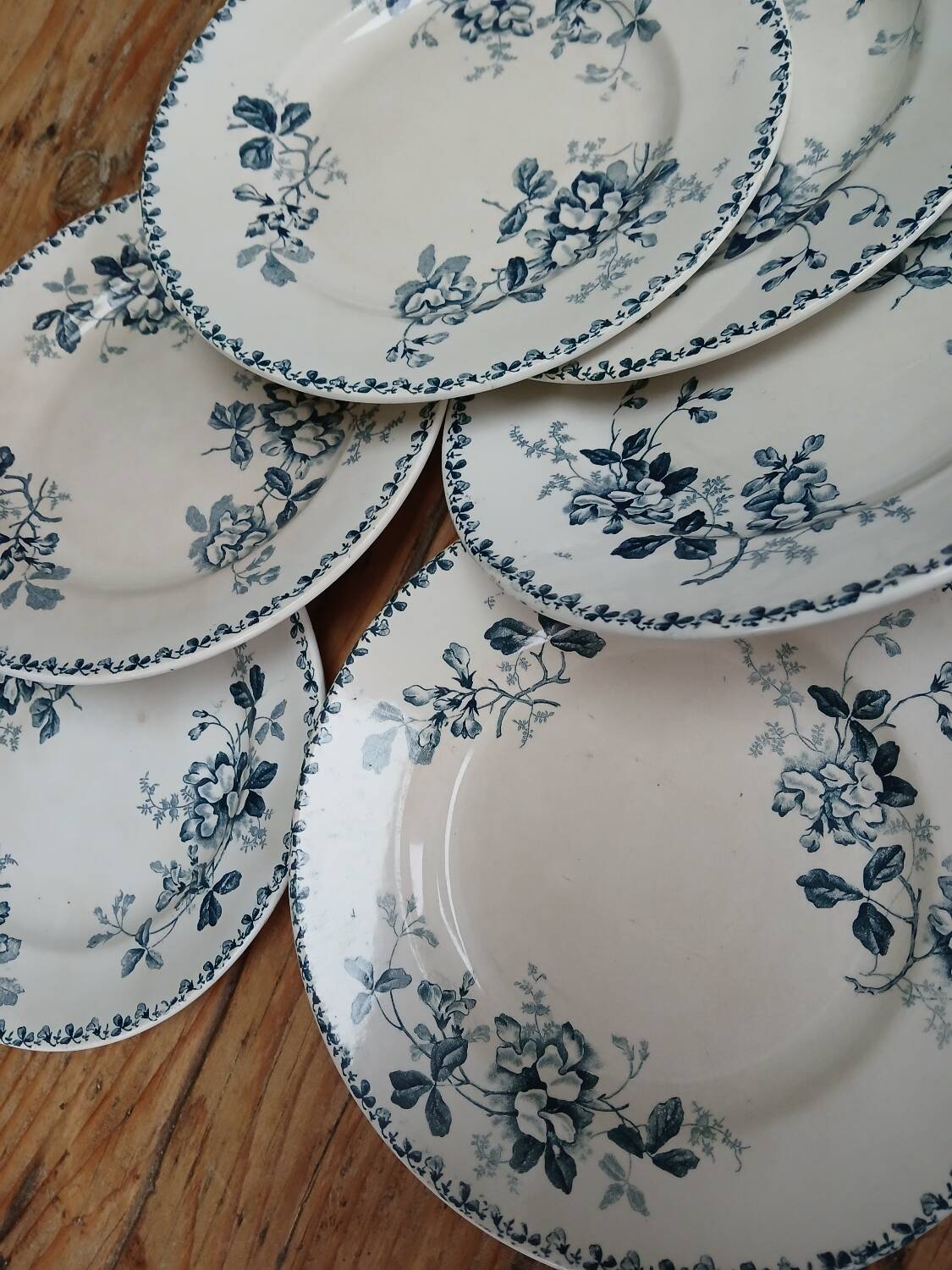 Set of 6 Terre de Fer plates, Acacia model