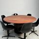 1970s Vintage Extra Large Round Red Travertine Dining Table