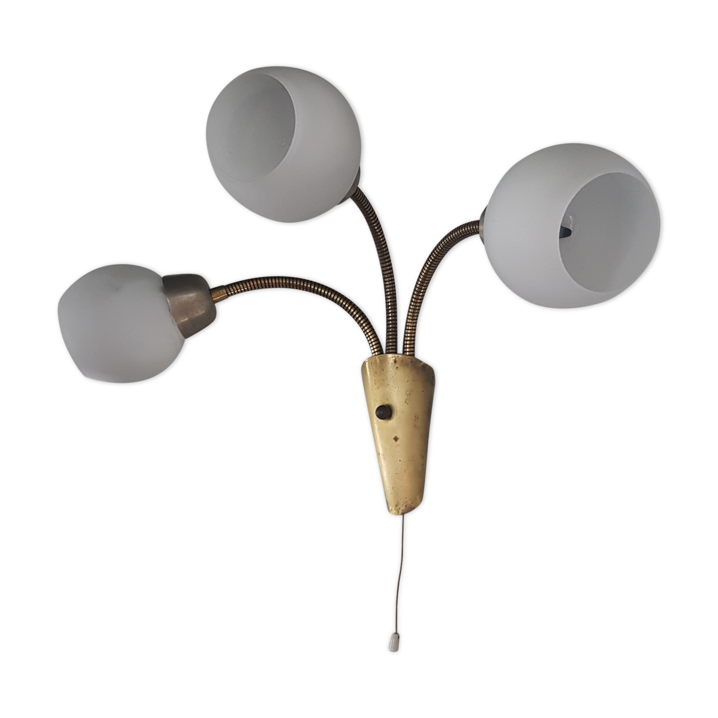 Wall light triple brass vintage
