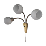 Wall light triple brass vintage