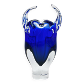 Vase Josef Hospodka Chribska Bohemia Cobalt Blue Glass 1960