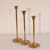 Set of Scandinavian brass candle holders