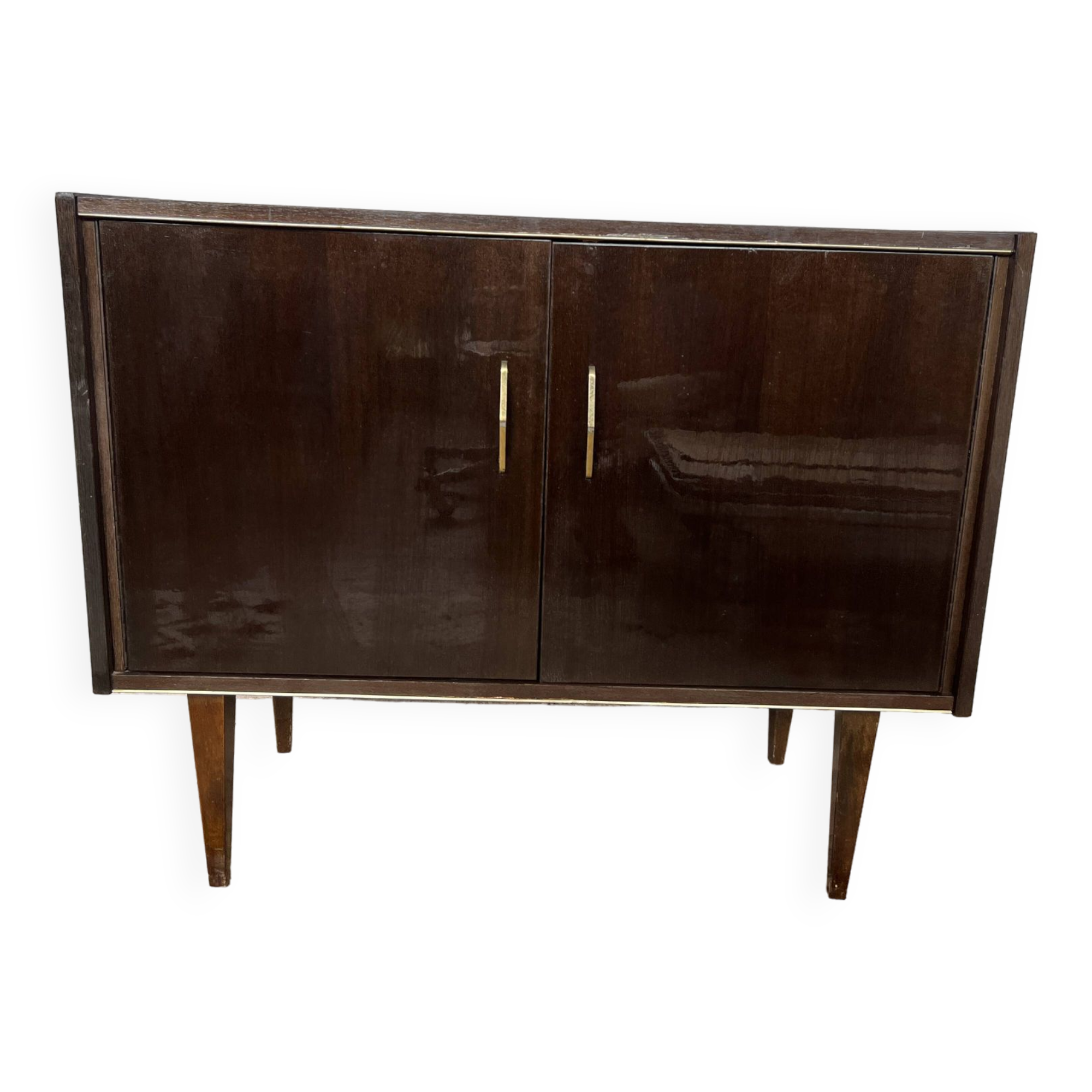 vintage varnished wood sideboard
