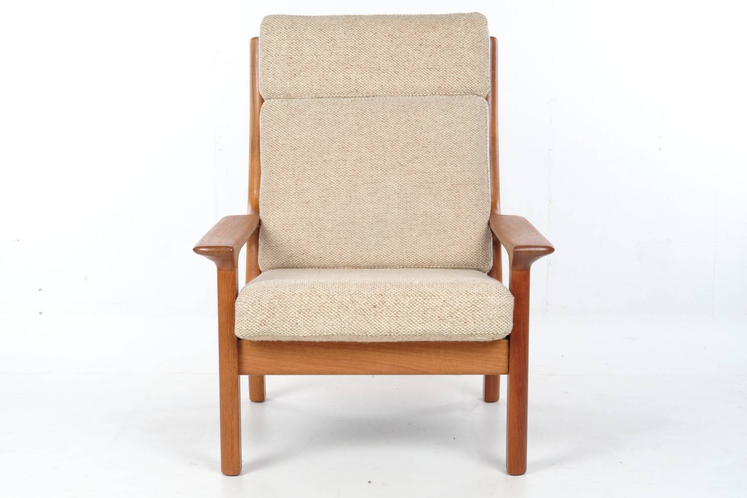 Glostrup teak armchair Denmark, wool, vintage