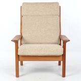 Glostrup teak armchair Denmark, wool, vintage
