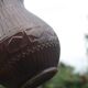 Superb vintage Digoin Sarreguemines pitcher in brown enamelled ceramic