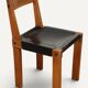 Chair S24 by Pierre Chapo – Solid elm and black leather – 1970