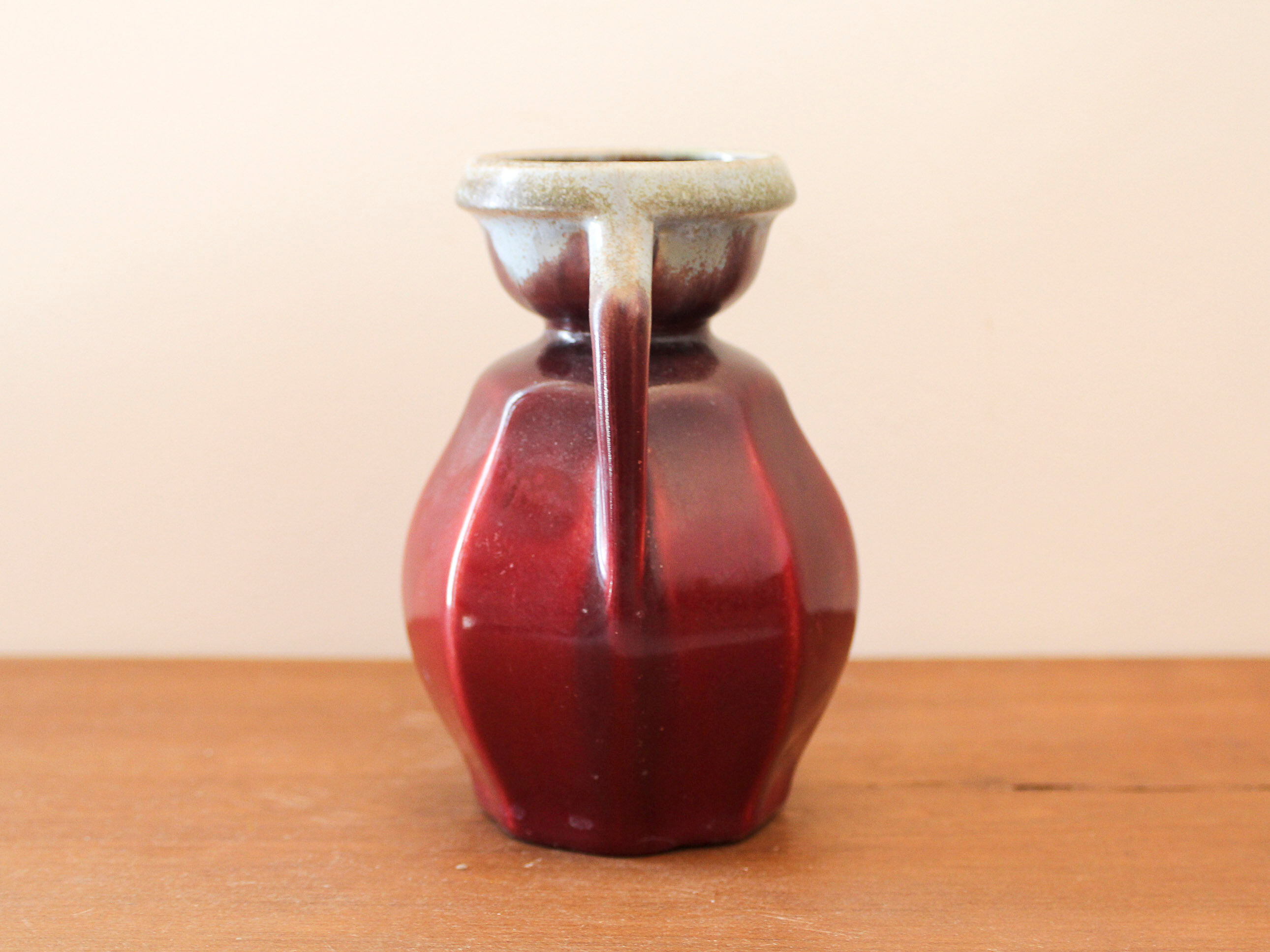 Faiencerie double handle vase from Thulin Belgium