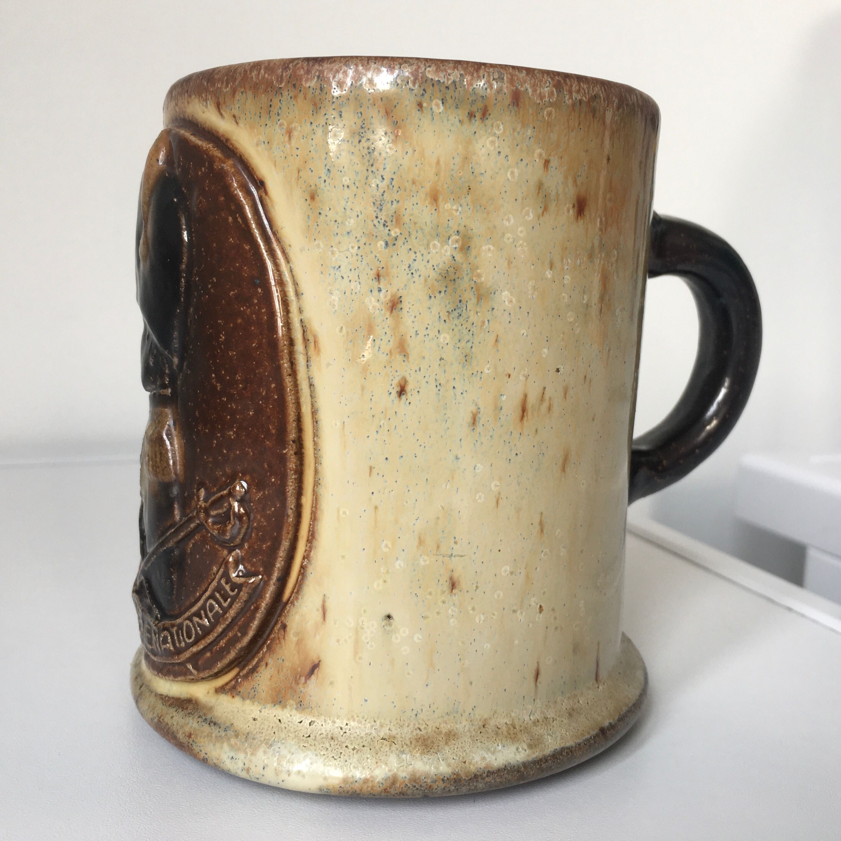 Large cup forming flamed pen pot of Vallauris