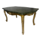 Green marble and carved gilded wood coffee table – Louis XV style