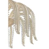 Contemporary Venetian White and Gold Leaves Murano Style Glass Chandelier