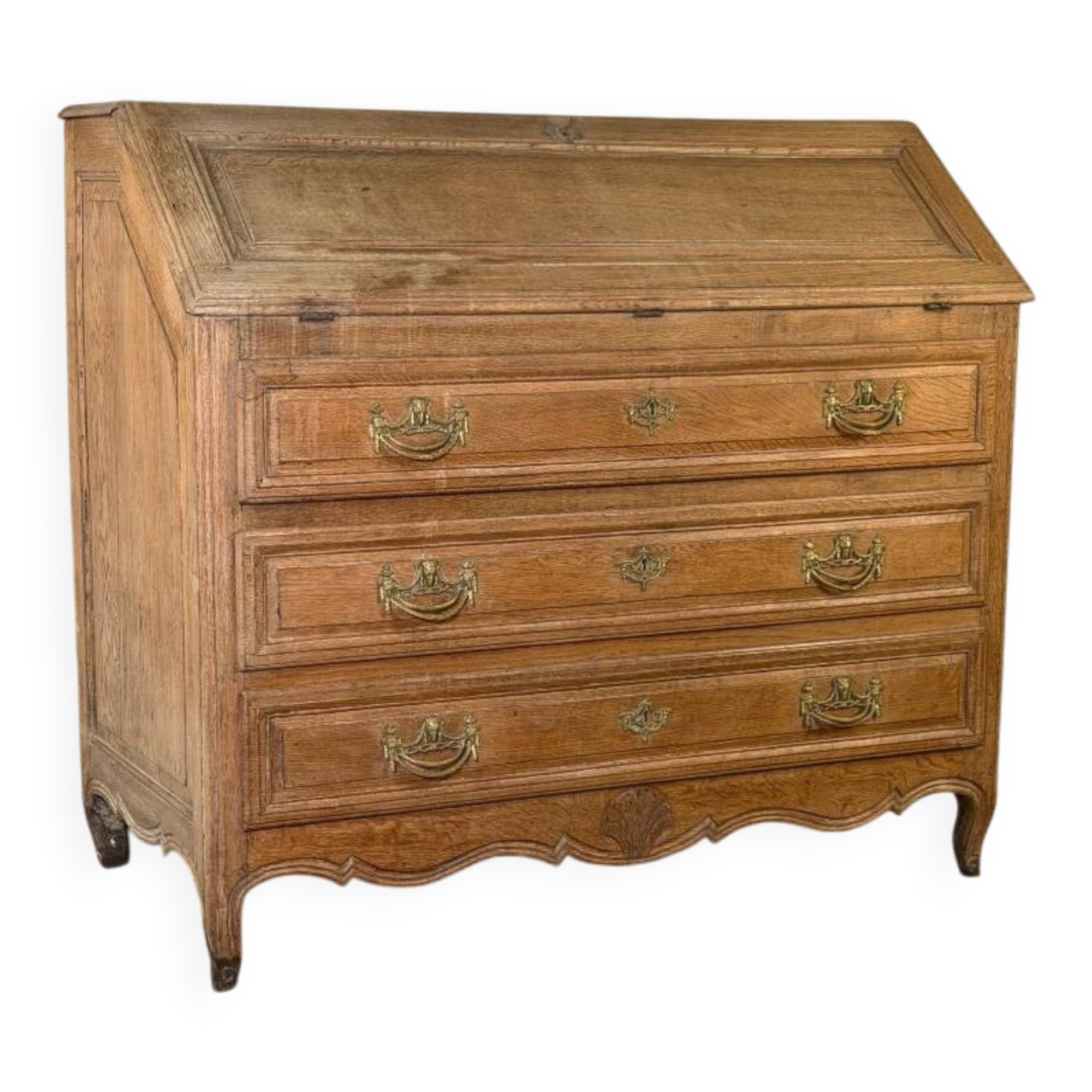Commode secrétaire en chêne clair, XVIIIeme siècle