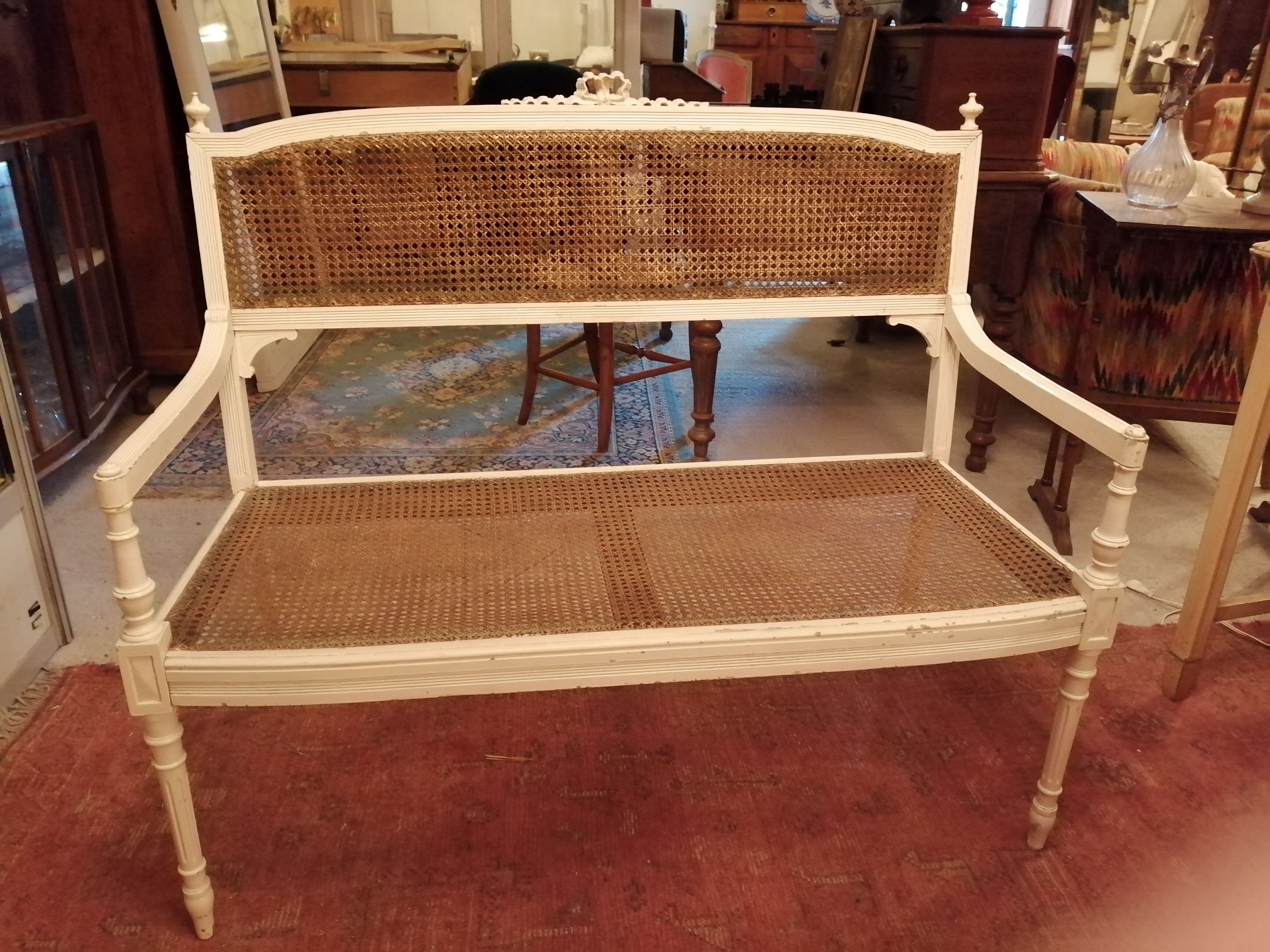 Louis xvi caned bench