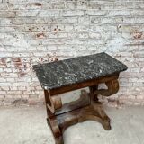 Mahogany console with mirror background period restoration xix th century
