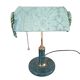Lampe de bureau vintage en marbre vert et laiton pièce unique artisanale
