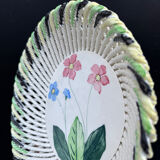 Woven ceramic fruit bowl from the 1950s