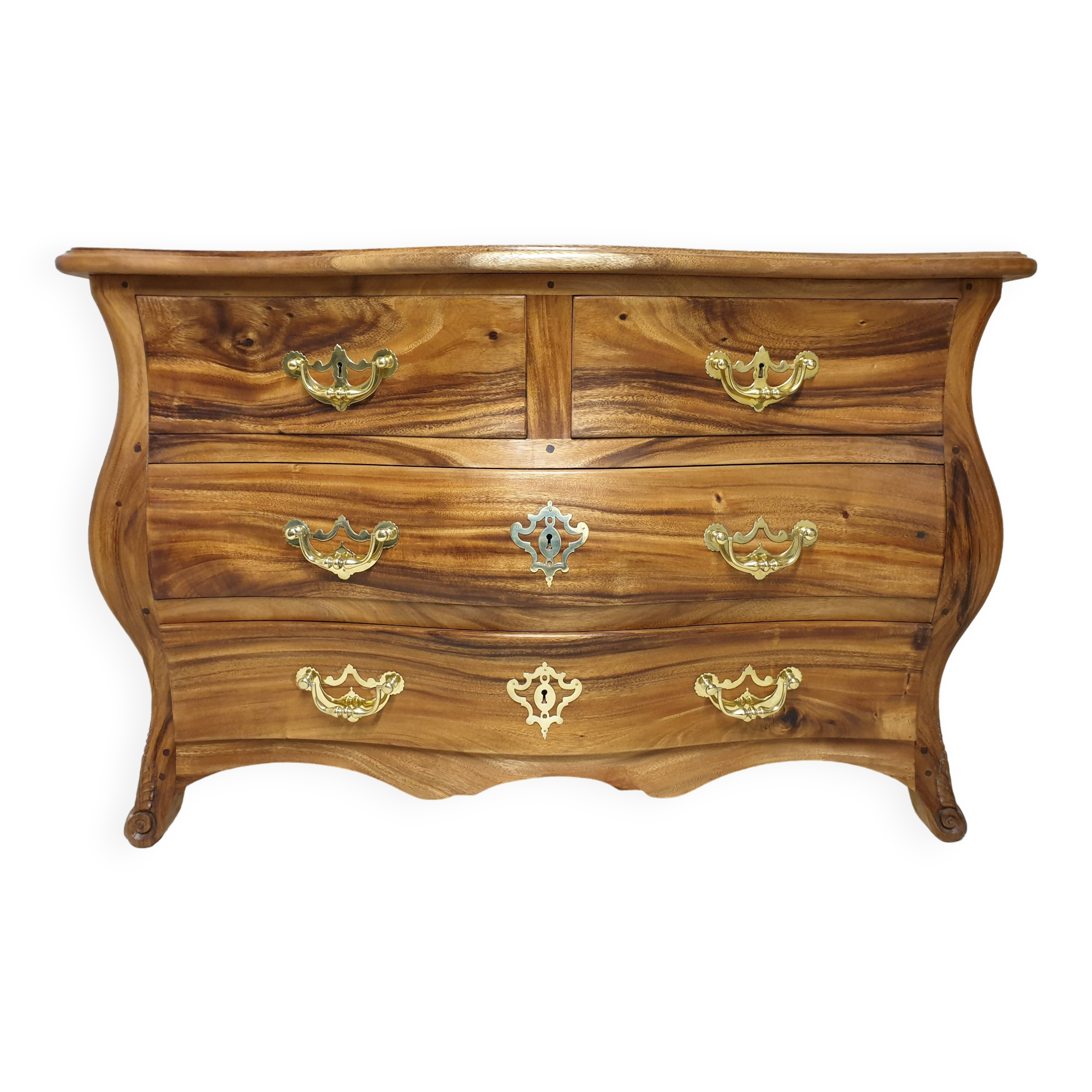 Louis XV Curved Malouine Chest of Drawers
