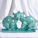 Art Deco Cracked Ceramic Teddy Bear Statue by LV Ceram