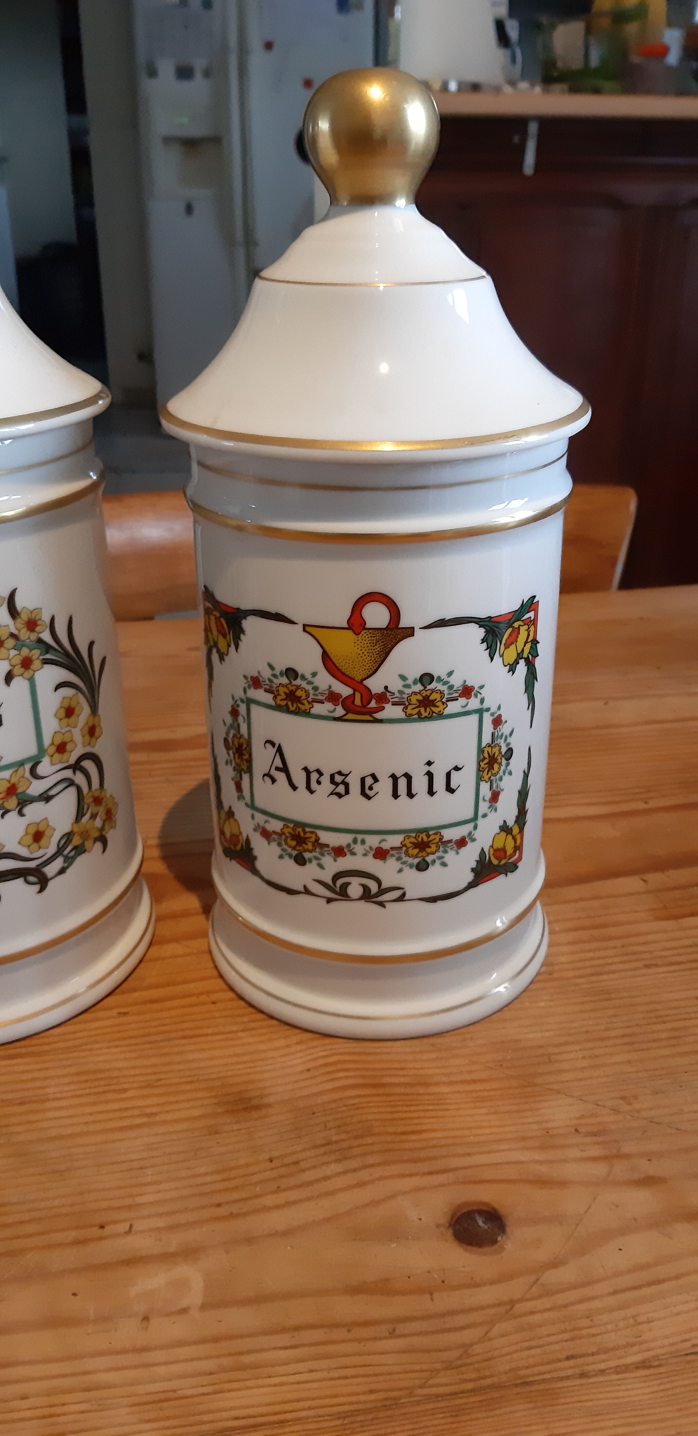 3 pots a pharmacy 19th in limoges porcelain claude caspenet