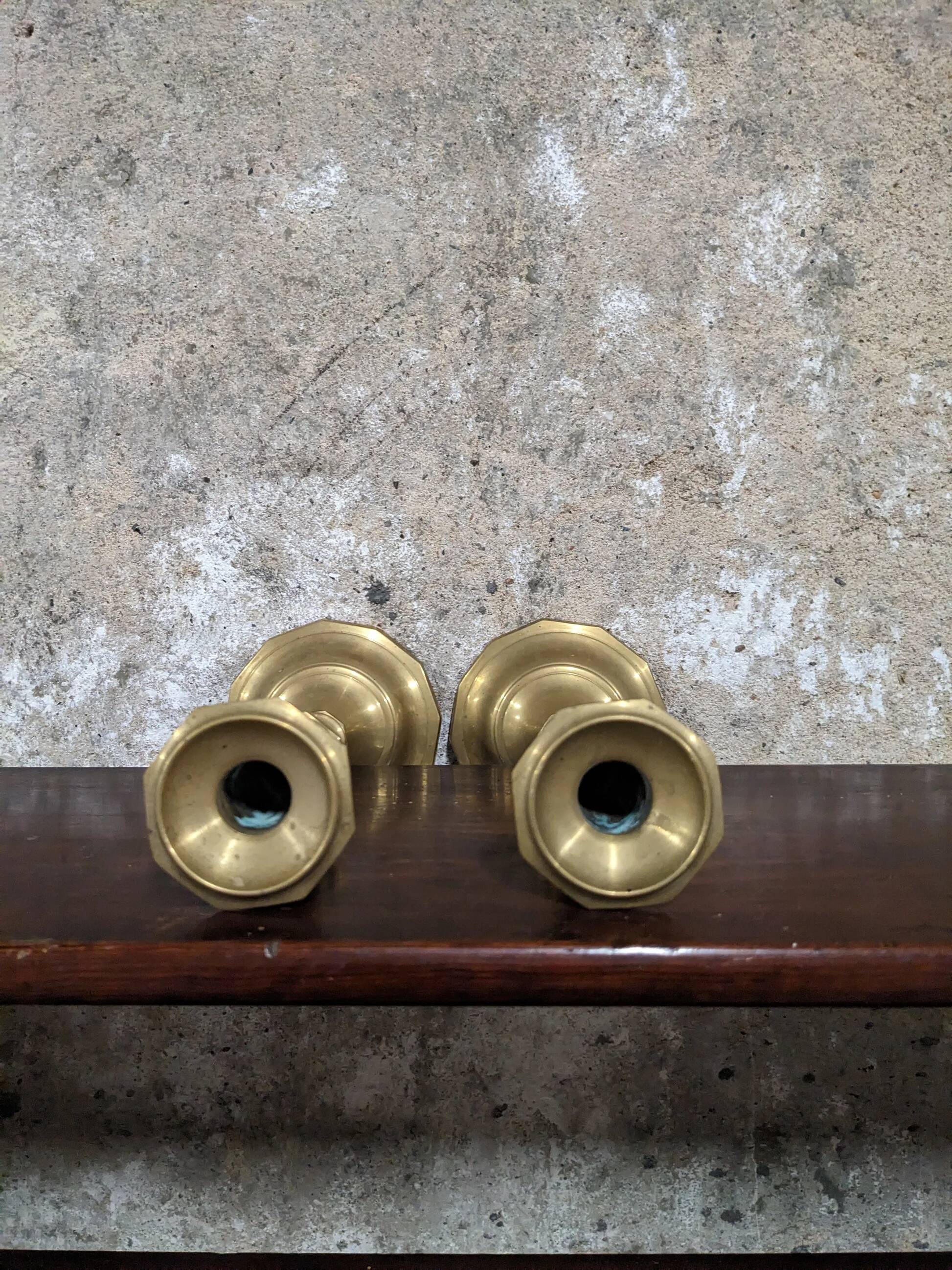 Pair of brass candlesticks
