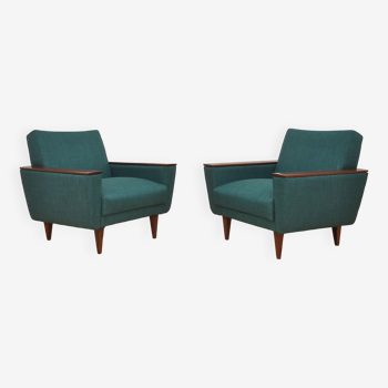 Aquamarine armchairs from the 60's, set of 2