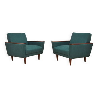 Aquamarine armchairs from the 60's, set of 2