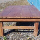 Old industrial workshop coffee table in solid teak