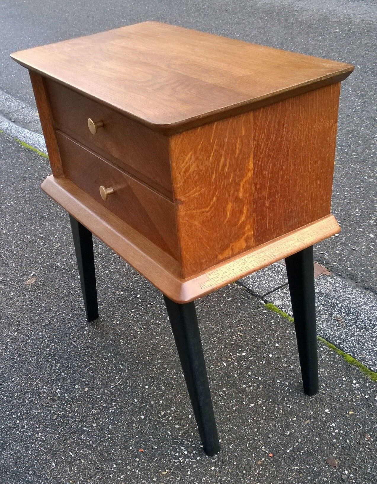 Vintage oak bedside 1950