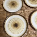 6 Longchamp plates with spiral pattern