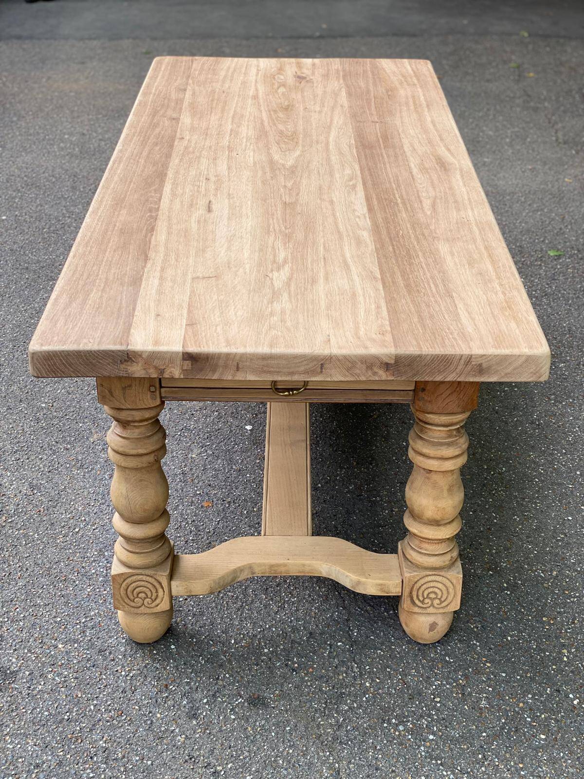 19th century farmhouse table renovated in solid oak 200cm