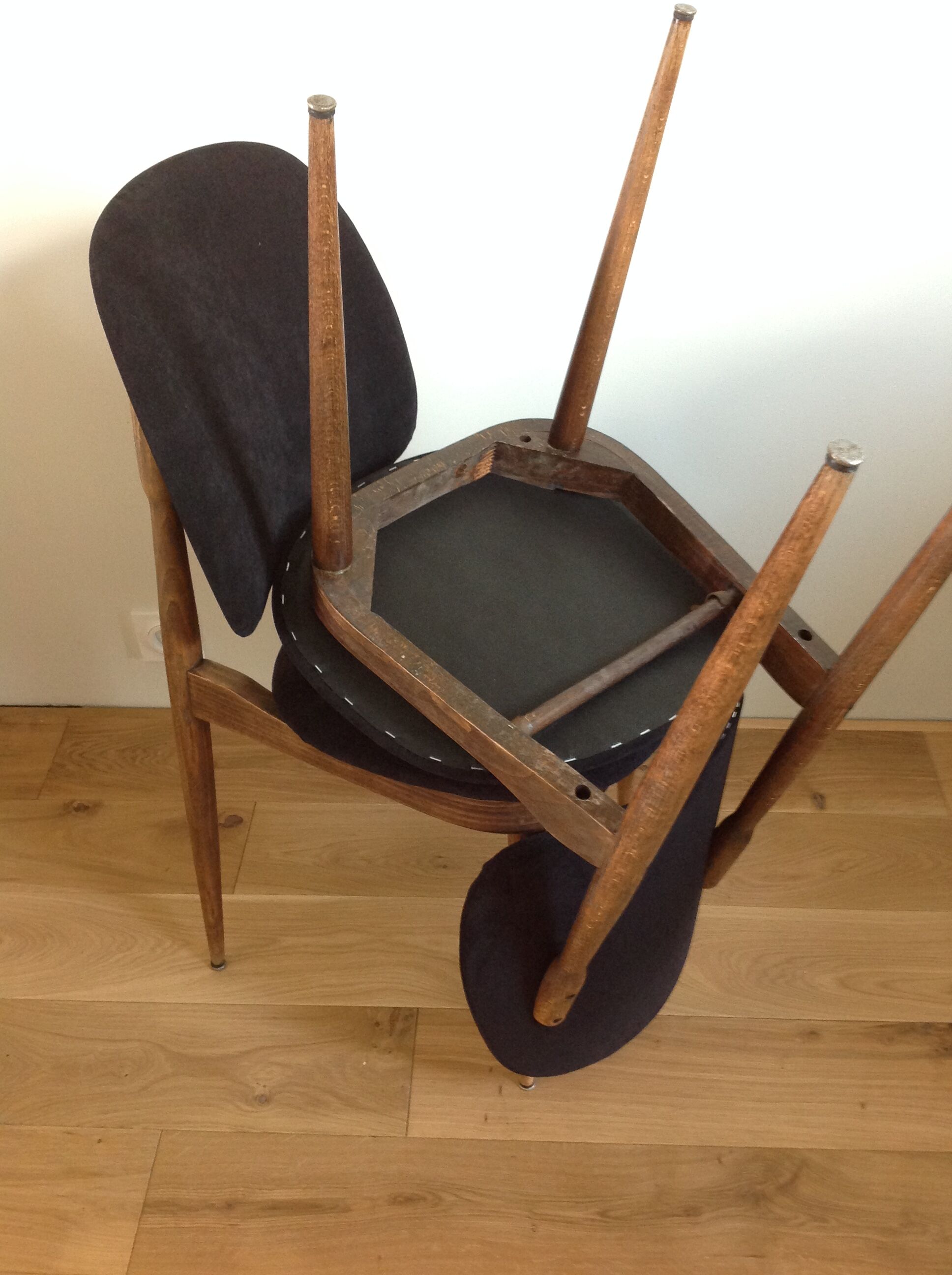 Baumann Pegases chairs retaped black velvet fabric