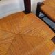 Set of 4 vintage brutalist chairs by Georges Robert in wood and straw.
