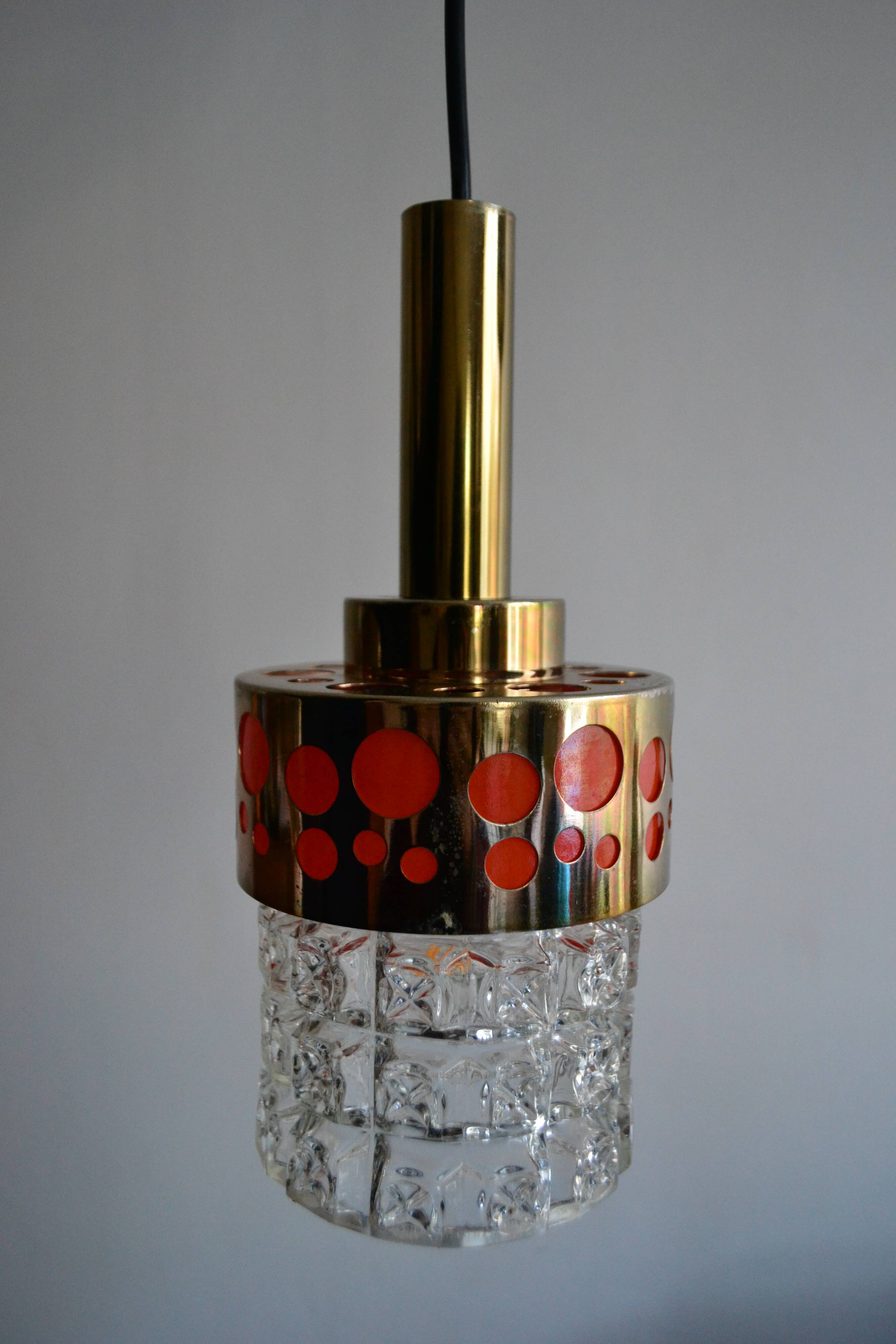 Suspension Raak gold orange 1970s pop