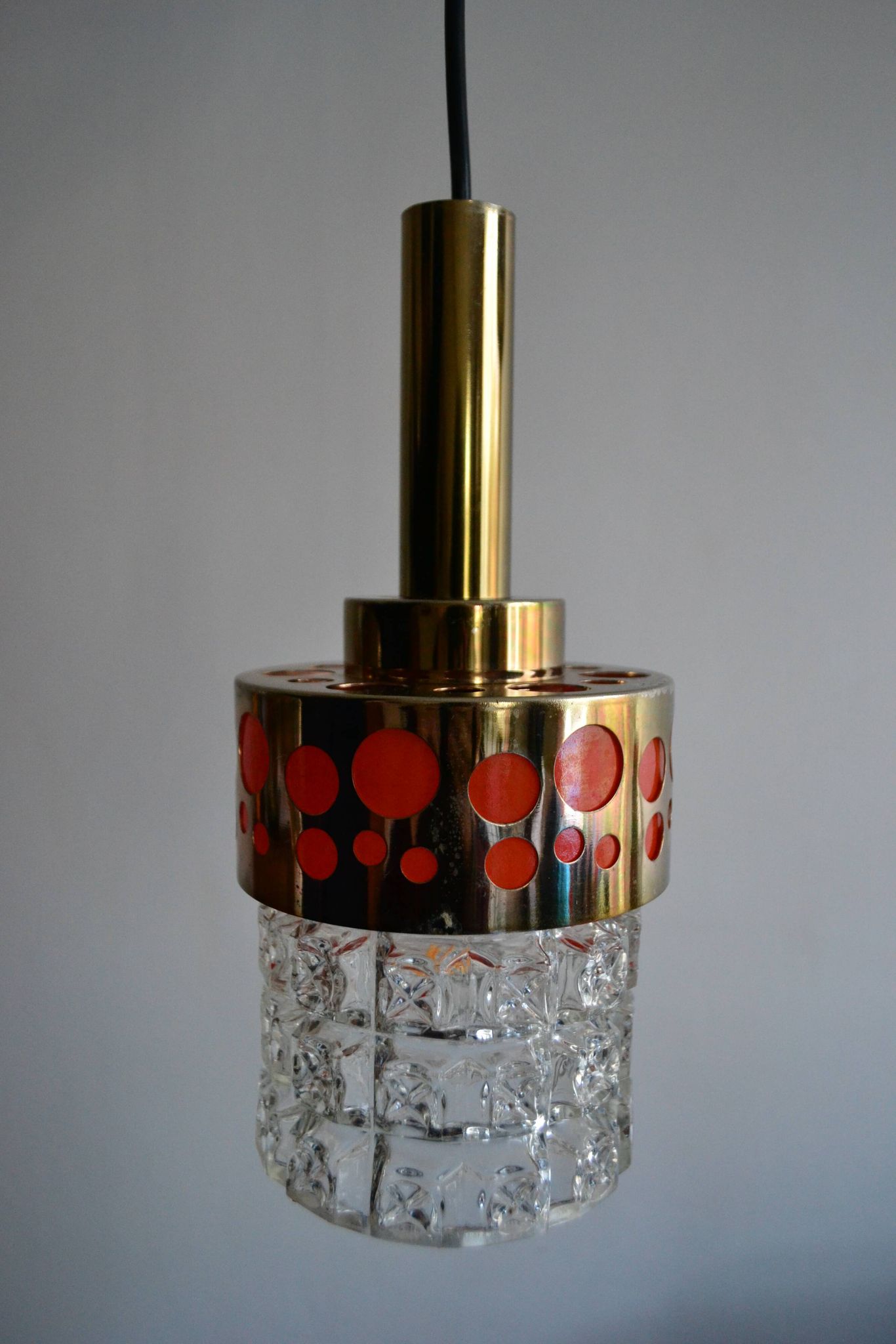 Suspension Raak gold orange 1970s pop