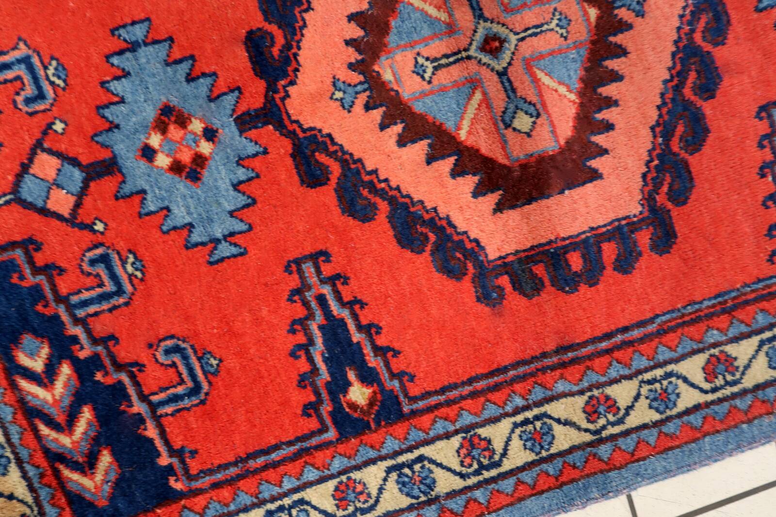 Tapis Hamadan vintage fait main en laine – 109 x 147 cm - 1C1039
