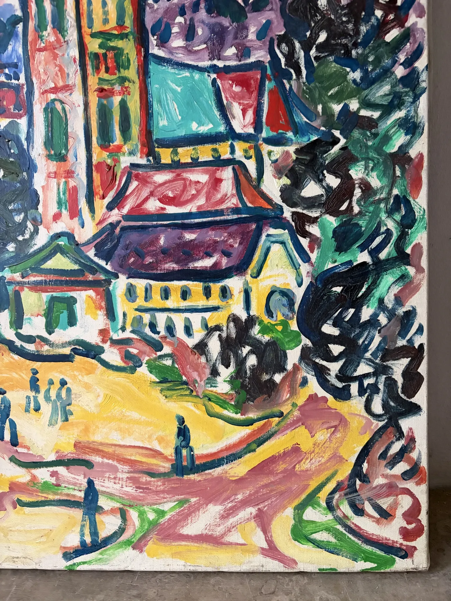 "The church" oil on canvas signed Armand Bouvier